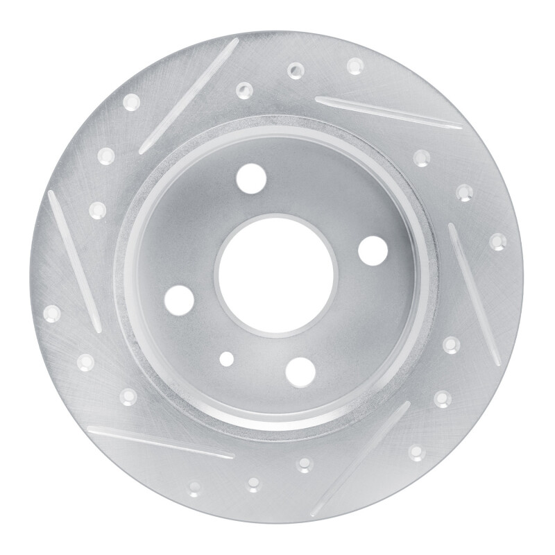 Chevrolet ASTRA Brake Rotor - Rear Right - R1 Concepts - Drilled & Slotted - Silver - `00-`05